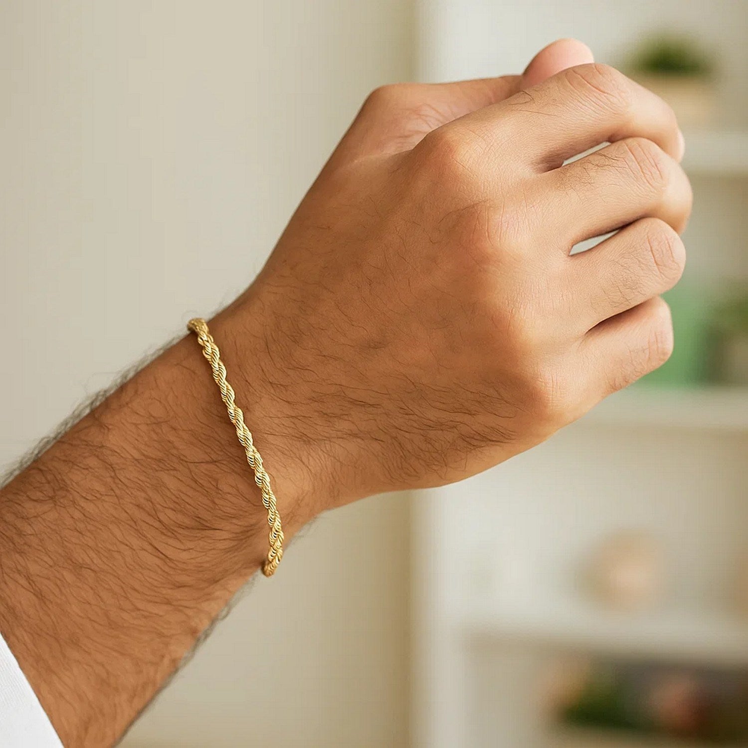 10k yellow gold diamond cut rope bracelet, 2.50 mm, featuring an elegant design for a luxurious touch.