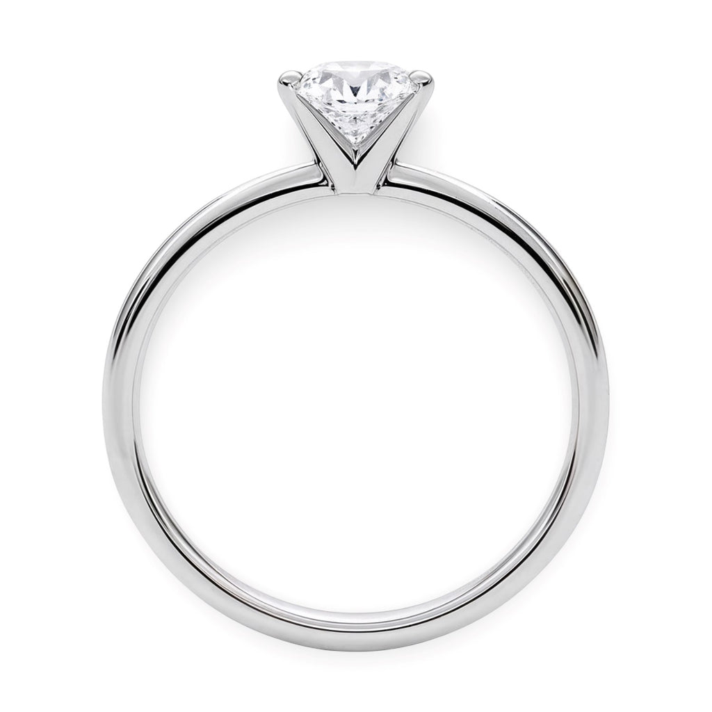 1 carat round lab-grown diamond solitaire ring in 14k white gold, showcasing modern elegance and timeless beauty.