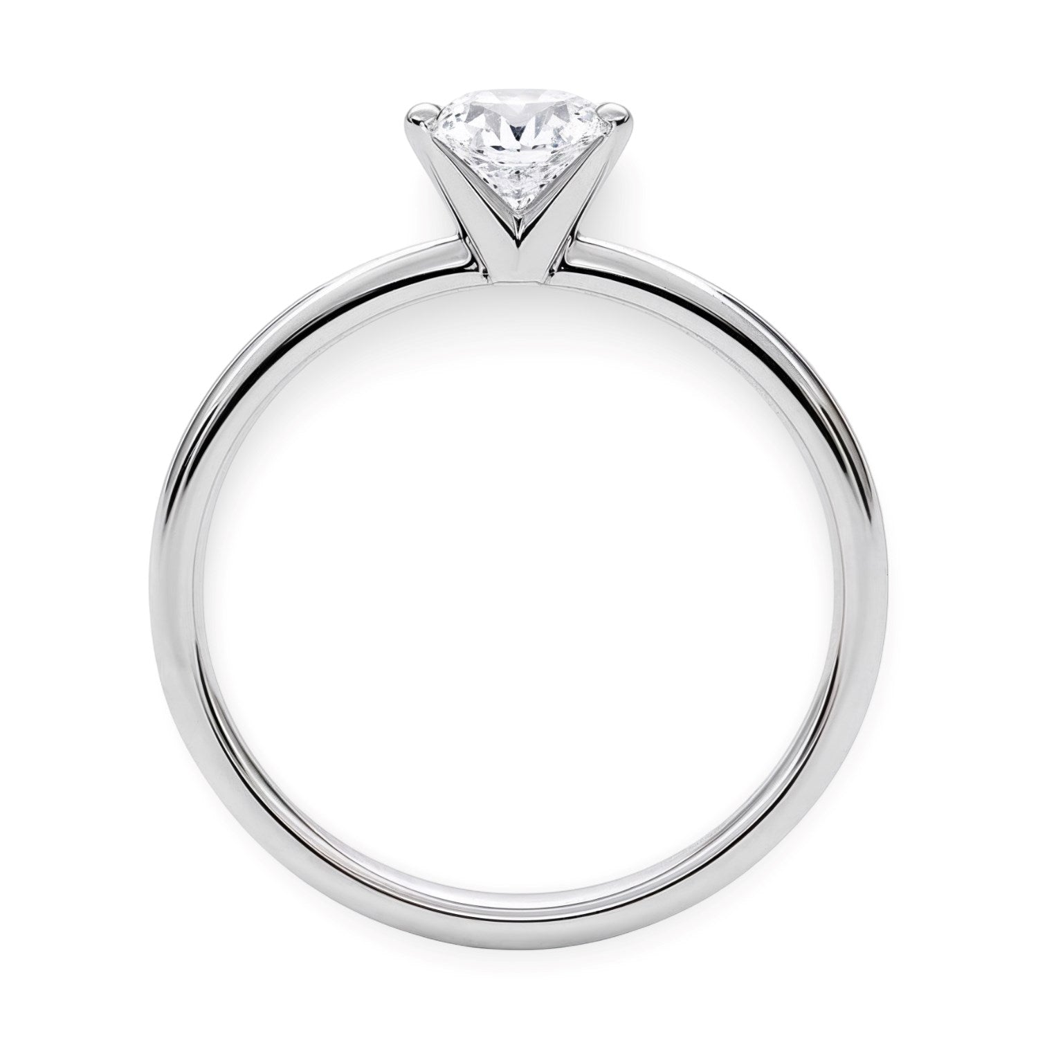 1 carat round lab-grown diamond solitaire ring in 14k white gold, showcasing modern elegance and timeless beauty.