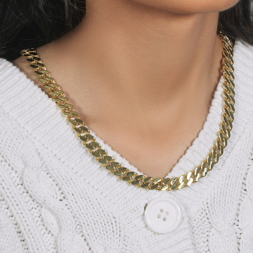 14k two-tone gold curb chain bracelet with white pave accents, contemporary design, 8 1/4 inches long.