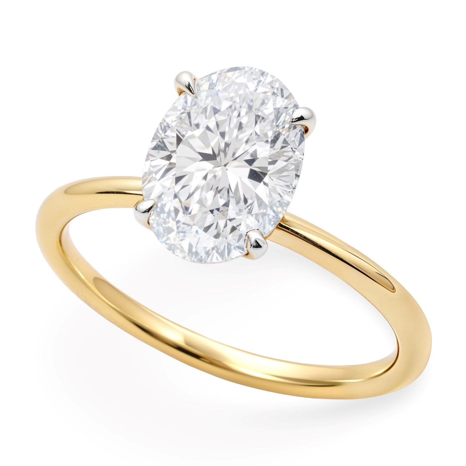 1 1/2 carat oval lab-grown diamond solitaire ring in elegant 10K yellow gold setting, perfect for luxury occasions.