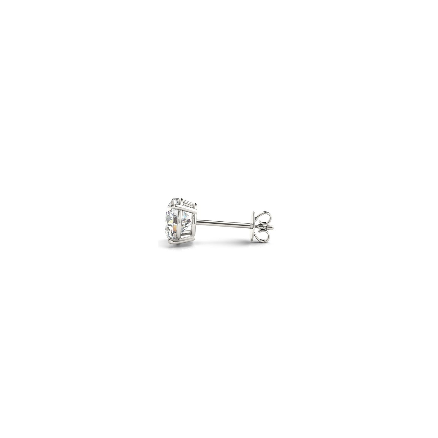 14k white gold round diamond stud earrings showcasing a modern design with exquisite lab-grown brilliance.
