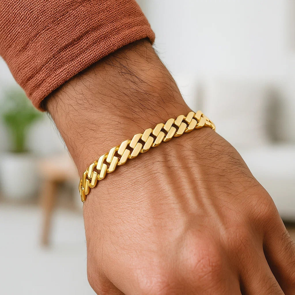 14k yellow gold high polish modern bracelet with a sleek lite edge design, perfect for luxury jewelry enthusiasts.