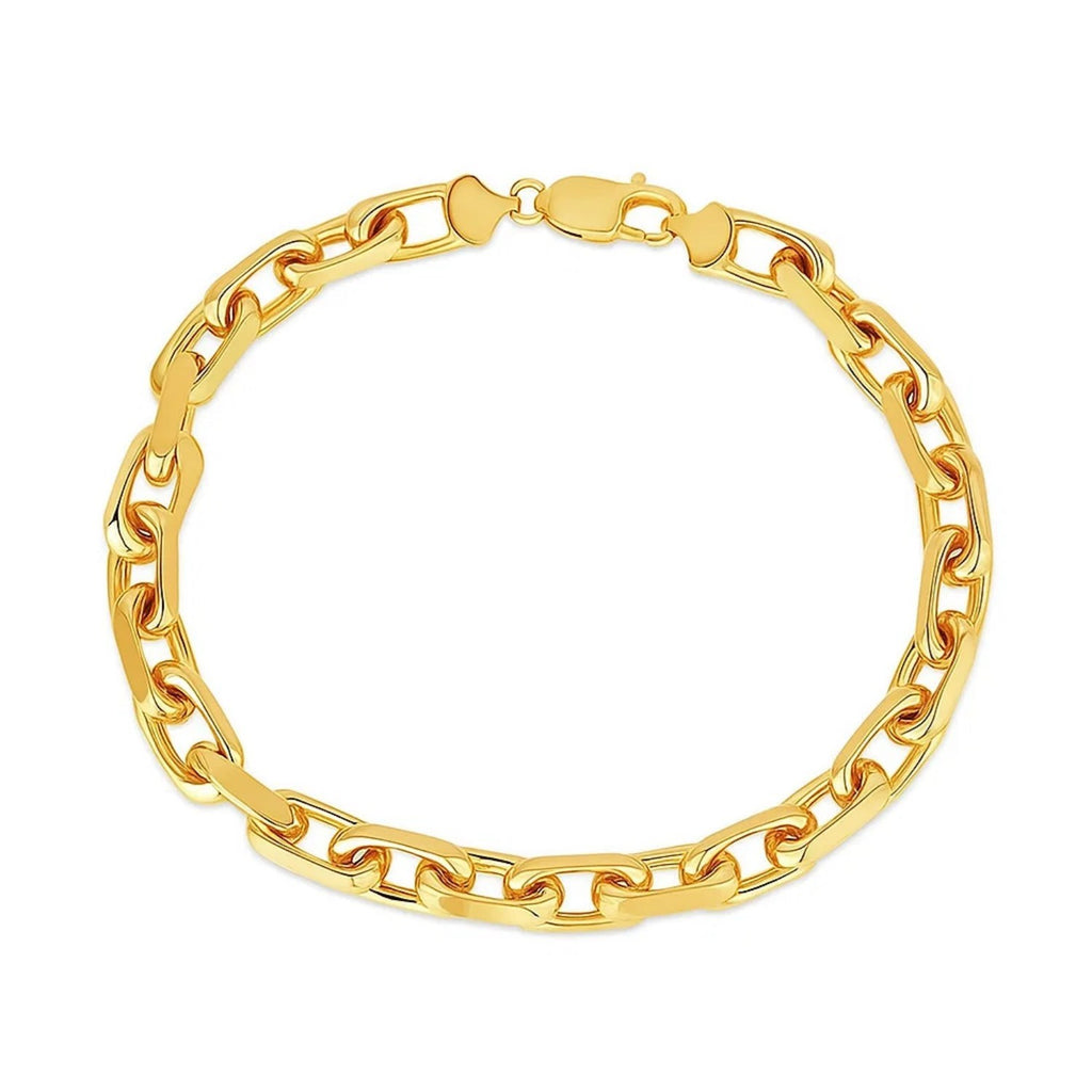 Elegant 14k yellow gold French cable chain bracelet featuring a refined round design, perfect for luxurious styling.