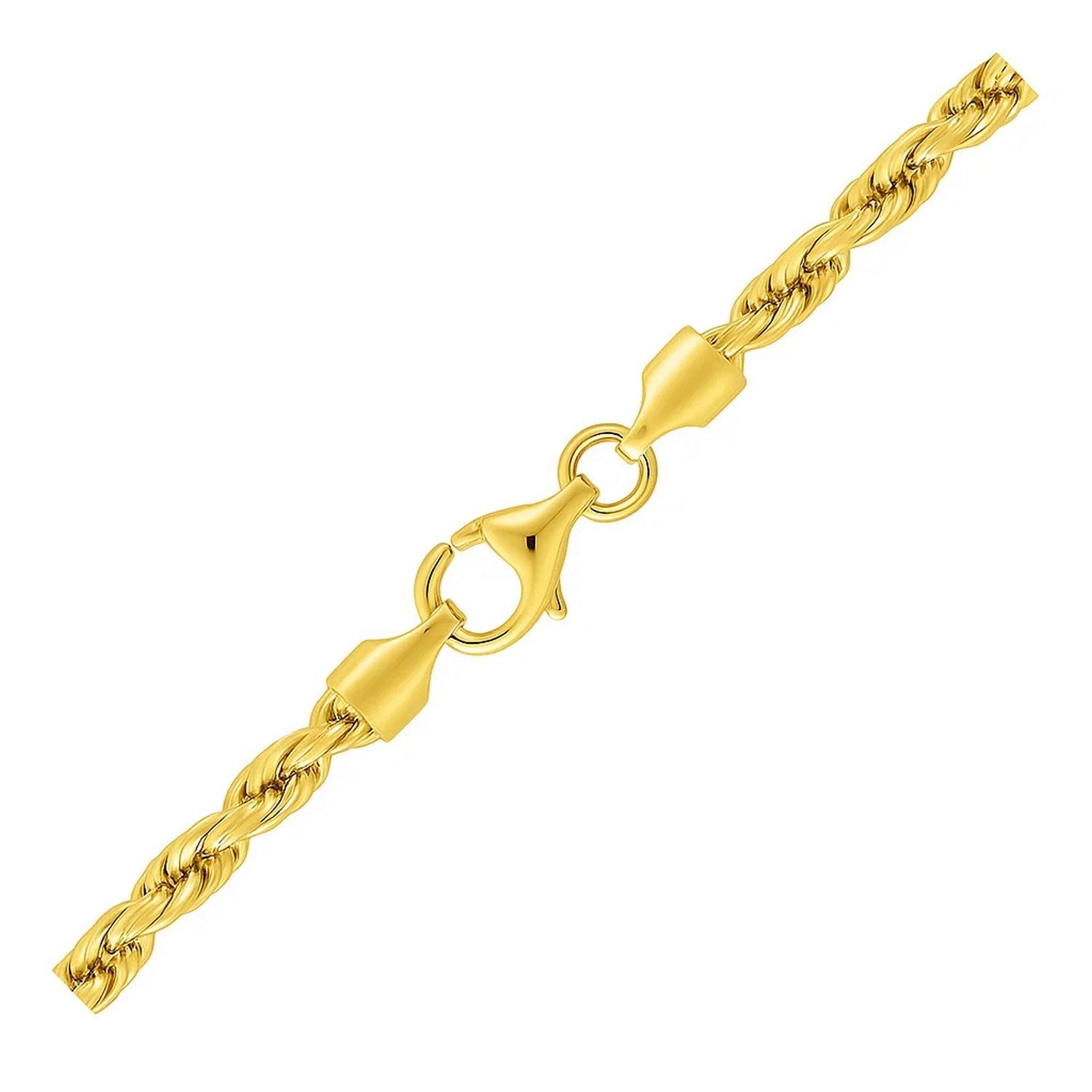 10k yellow gold diamond cut rope bracelet featuring an elegant chain design, perfect for luxury jewelry lovers.