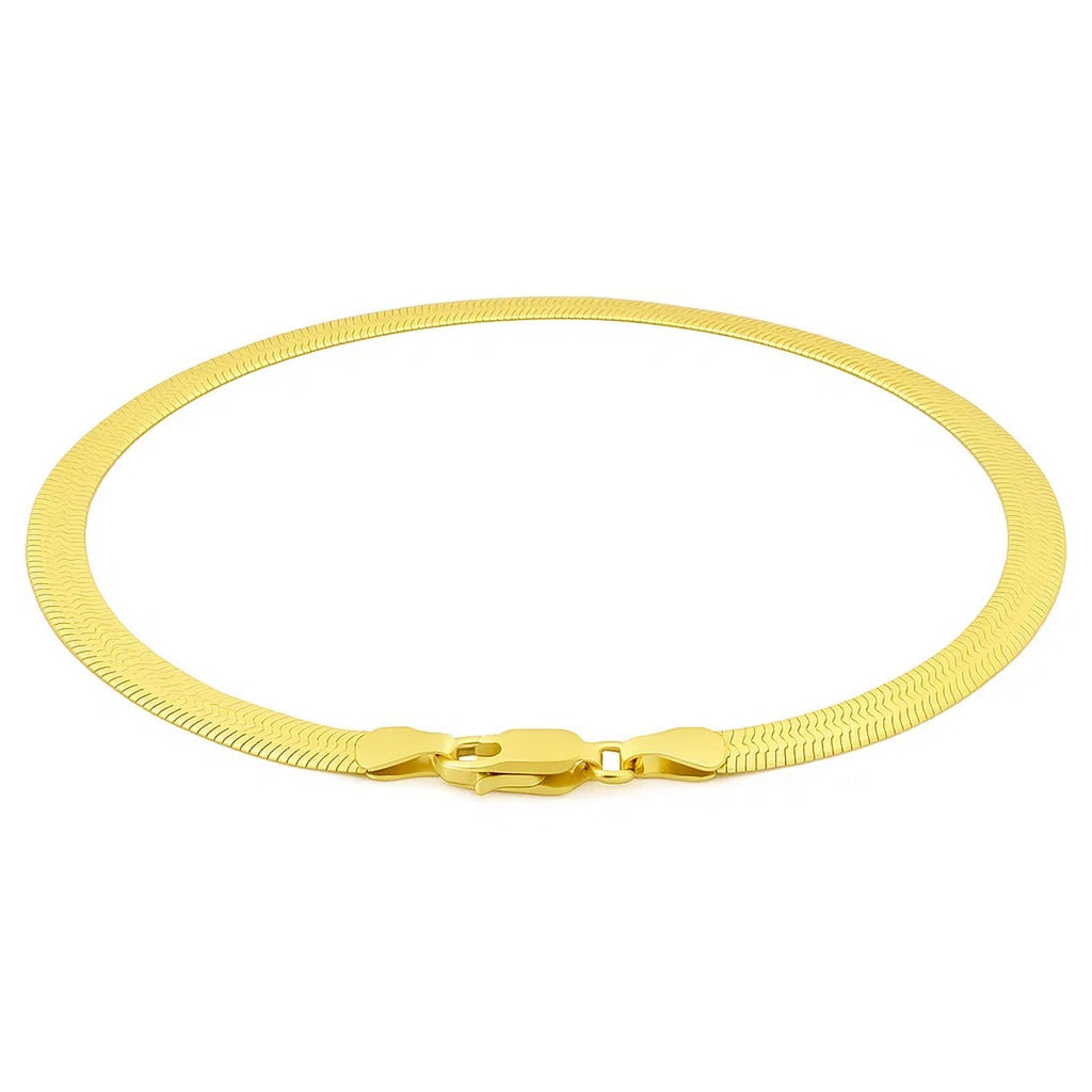 14k yellow gold super flex herringbone bracelet with modern design and elegant chain detail, perfect for luxury styling.