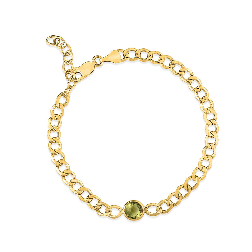14k yellow gold curb chain bracelet featuring modern links, showcasing elegance and timeless luxury.