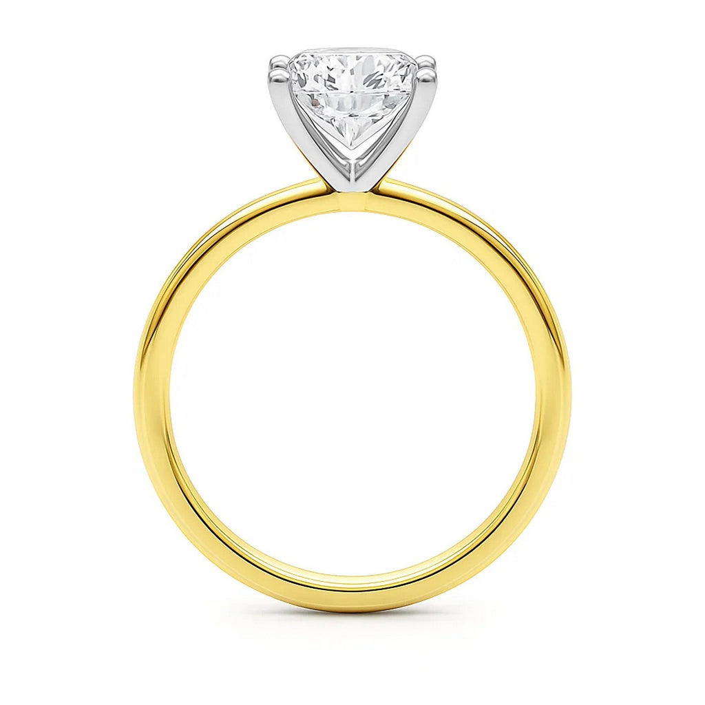 2 carat princess cut diamond solitaire ring in 10K yellow gold, showcasing modern elegance and timeless luxury.