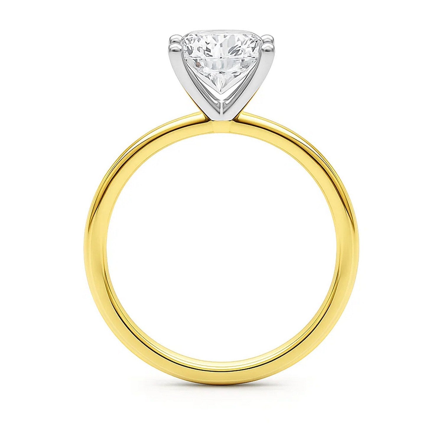 2 carat princess cut diamond solitaire ring in 10K yellow gold, showcasing modern elegance and timeless luxury.