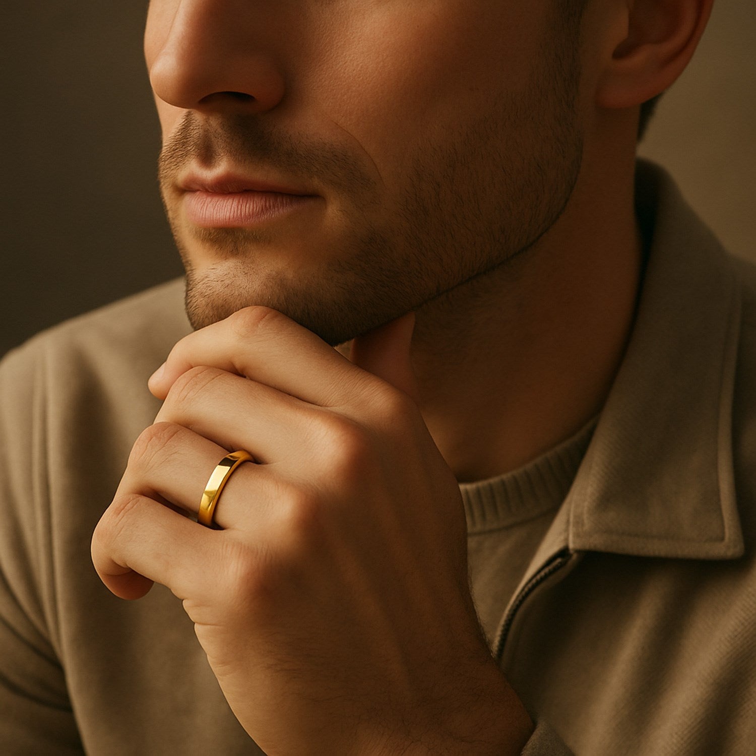 Elegant 14k yellow gold 5.00mm comfort fit wedding ring showcasing a timeless design for luxury celebrations.
