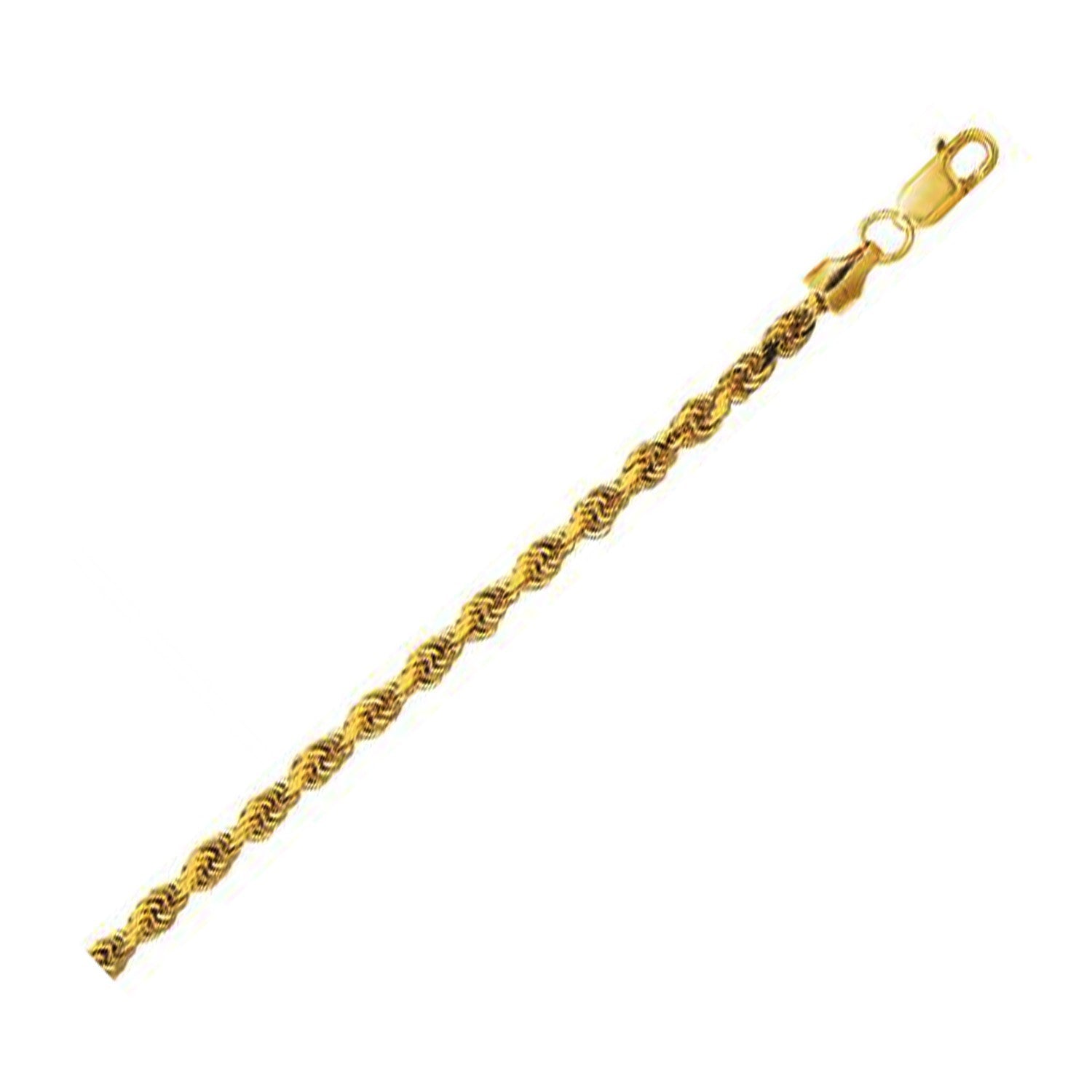 Contemporary 10k yellow gold Lite Rope Chain bracelet, featuring a sleek design and luxurious 14k gold craftsmanship.
