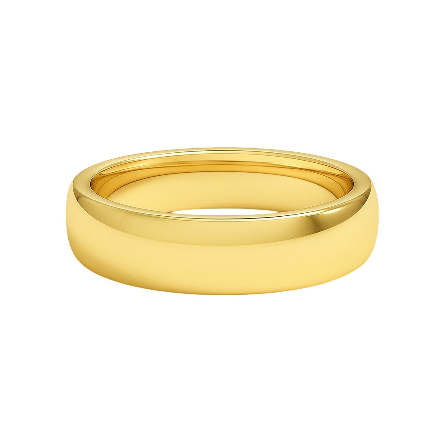 14k yellow gold polished comfort fit wedding band ring, 6.00mm width, showcasing elegant luxury design.