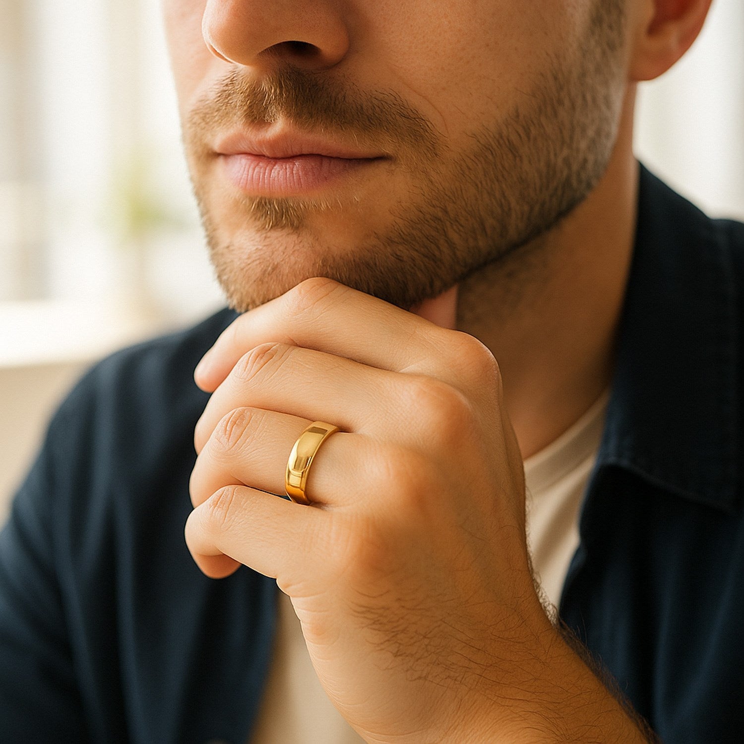 14k yellow gold polished comfort fit wedding band ring, 6.00mm wide, showcasing elegant luxury and timeless design.