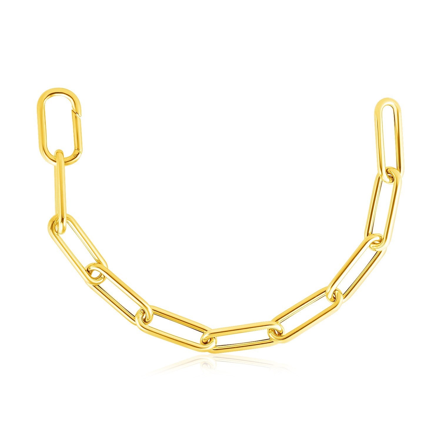 14k yellow gold rounded paperclip chain necklace with modern design and elegant, versatile style for any occasion