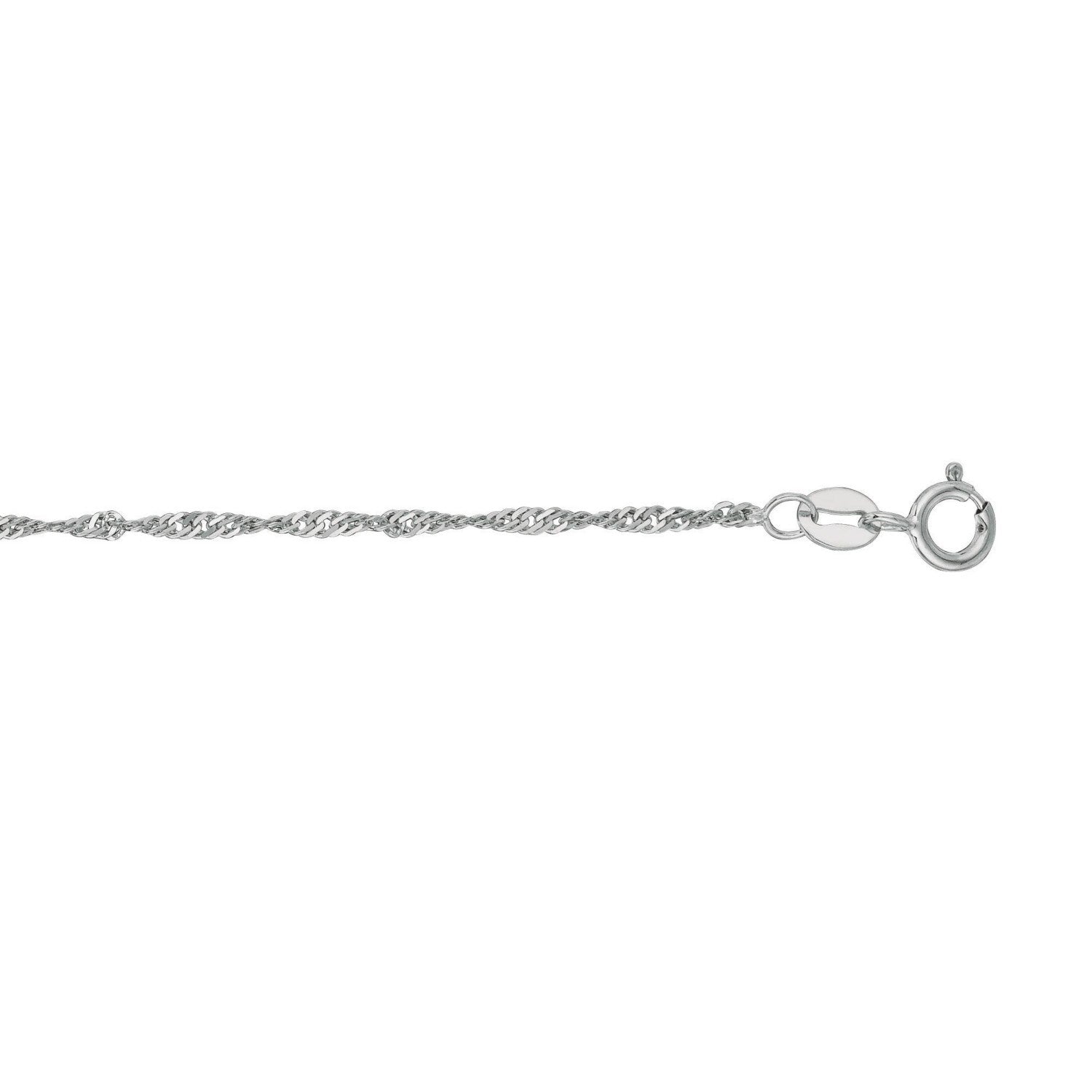 14k white gold Singapore bracelet featuring a modern chain design with delicate stud accents, perfect for elegant styling.