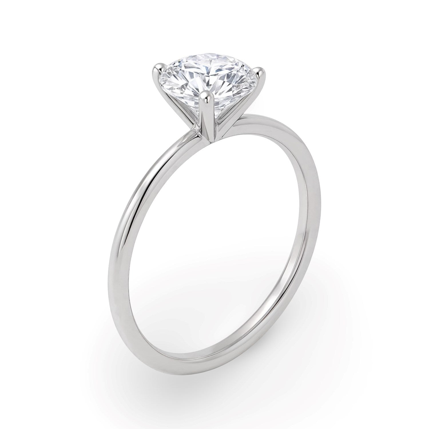 1 1/2 carat round lab-grown diamond ring in elegant 10K white gold, showcasing a stunning G/VS1 clarity stone.