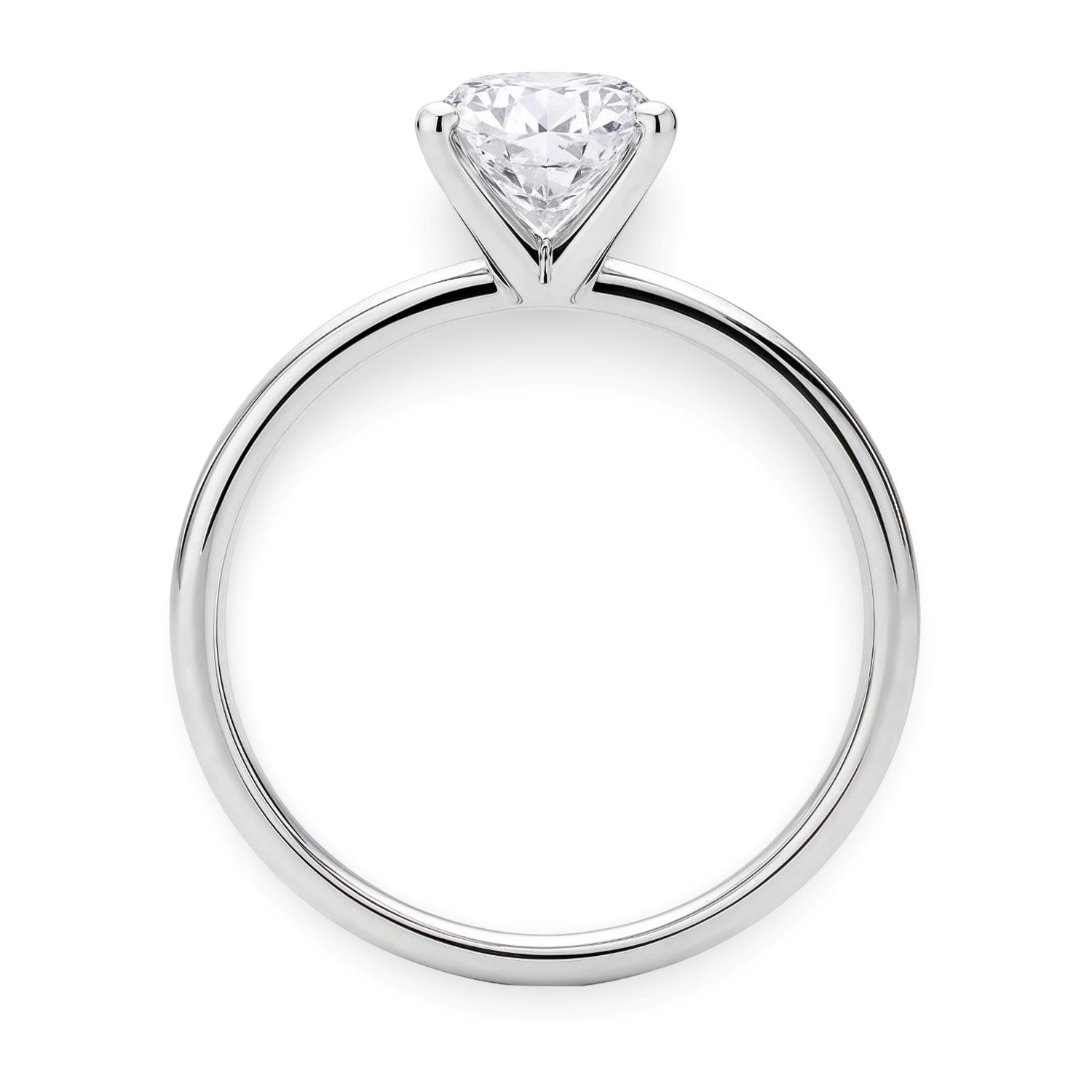 1 1/2 carat round lab-grown diamond ring in elegant 10K white gold, showcasing a stunning G/VS1 clarity stone.