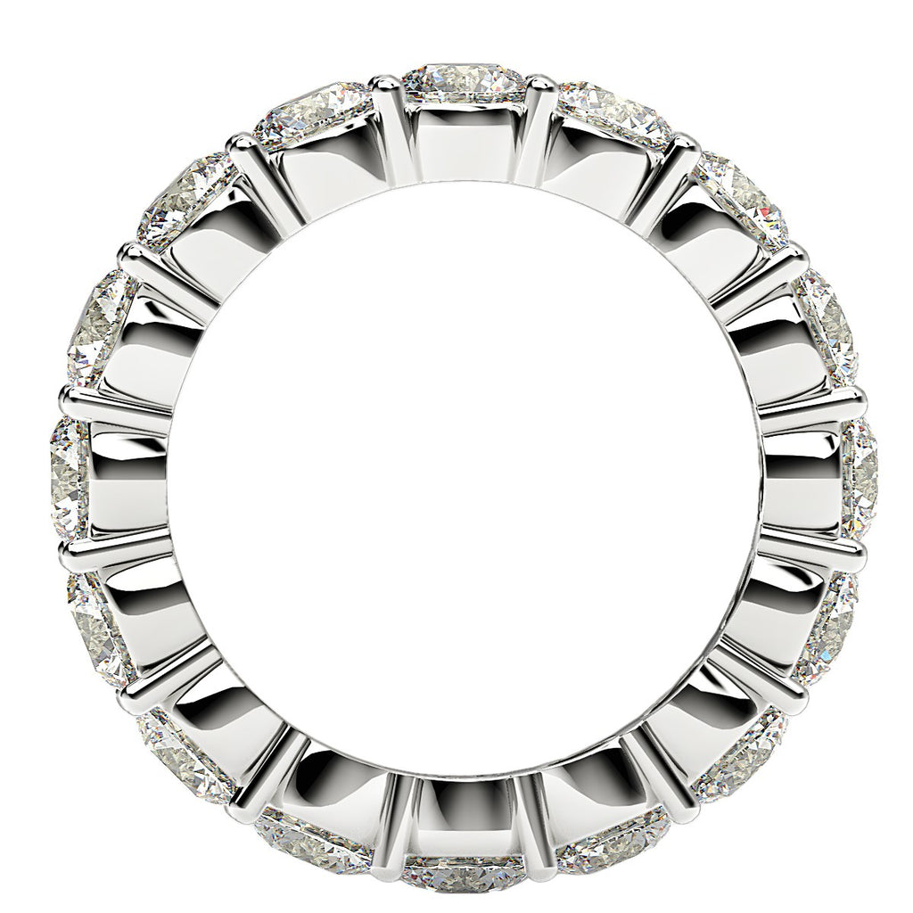 Round cut lab-grown diamond eternity ring in 14k white gold, showcasing modern elegance and timeless brilliance.