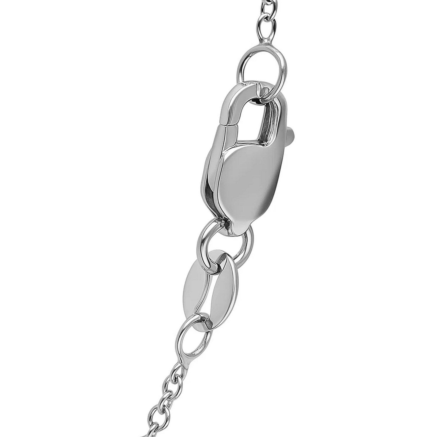 14k white gold round cable link chain with modern design, showcasing elegant simplicity and luxurious craftsmanship.