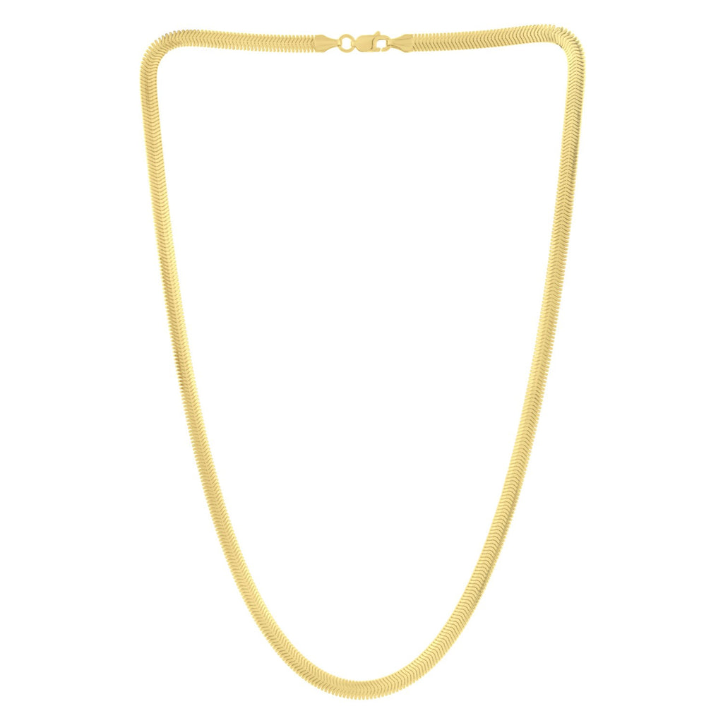 14k yellow gold oval snake chain, 4.40 mm width, featuring a sleek contemporary design for elegant layering.
