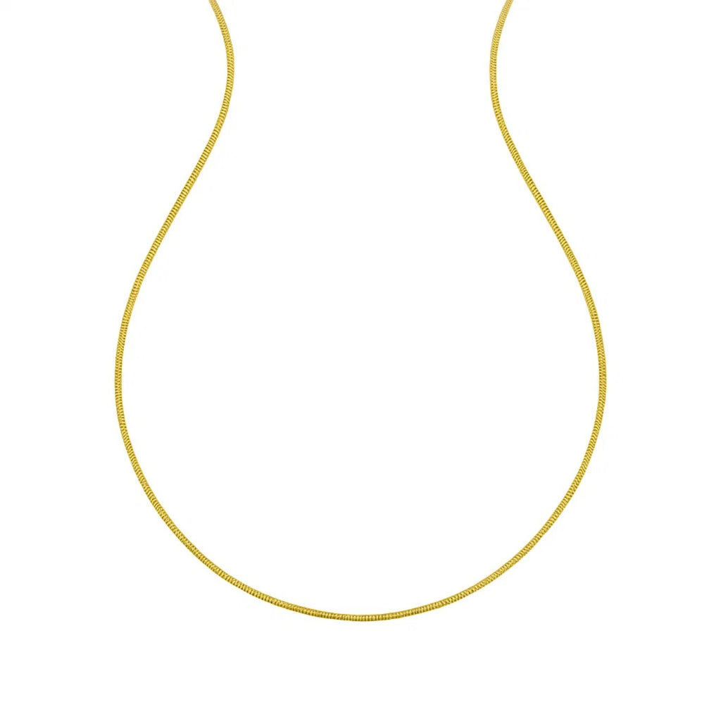 14k yellow gold sparkle spring chain necklace featuring elegant links for a luxurious touch.
