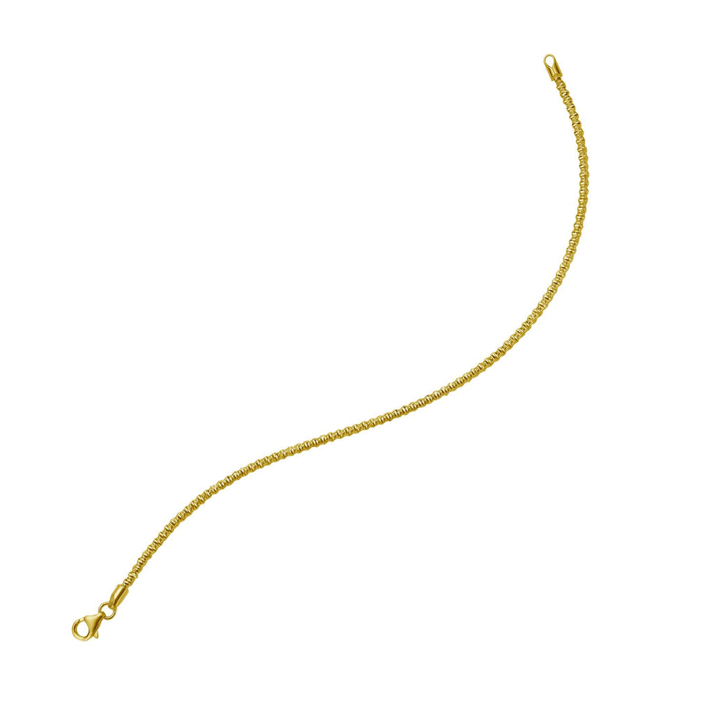 14k yellow gold modern chain bracelet with a delicate sparkle design, perfect for elegant layering or solo wear.