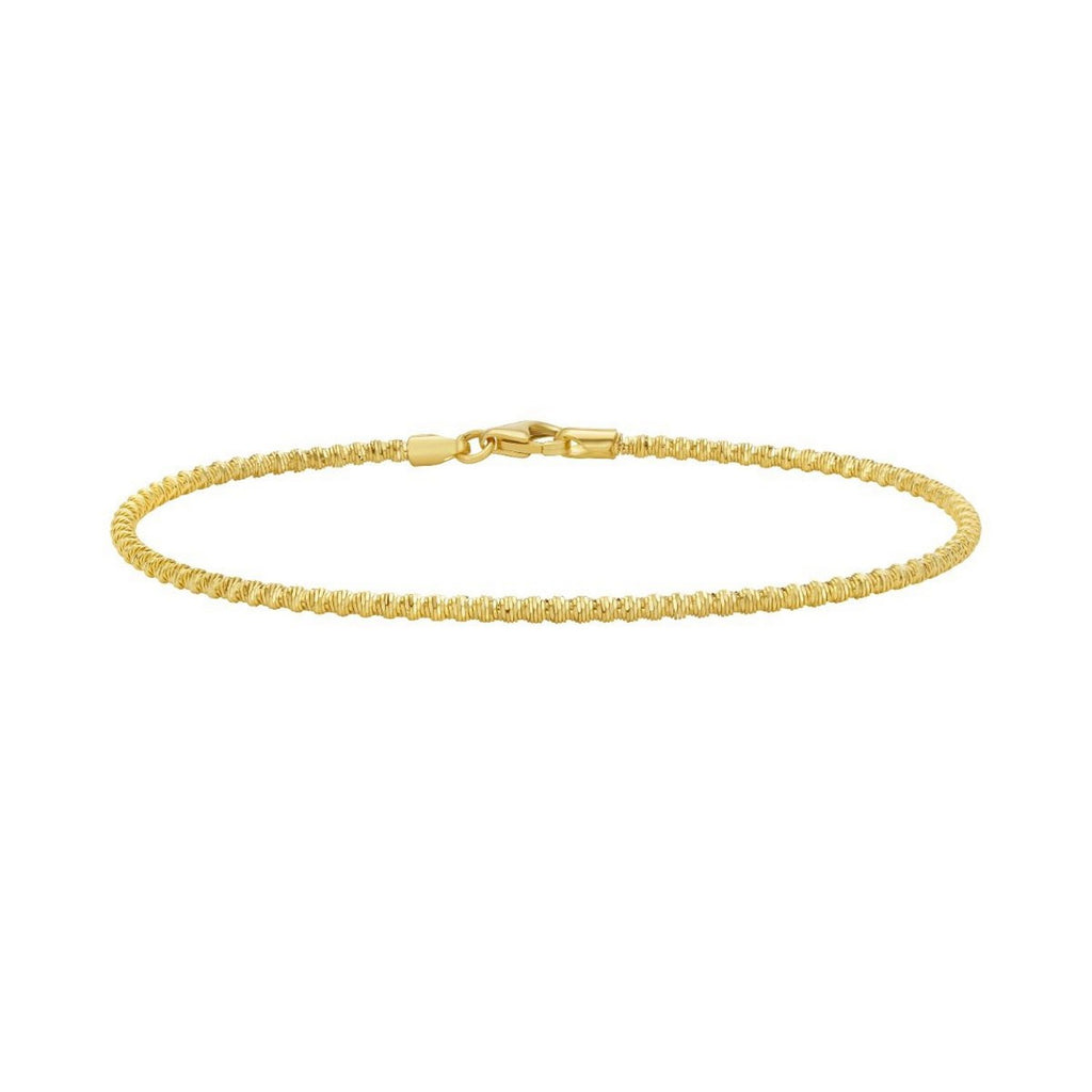 14k yellow gold modern chain bracelet featuring a delicate sparkle design, perfect for elegant layering.