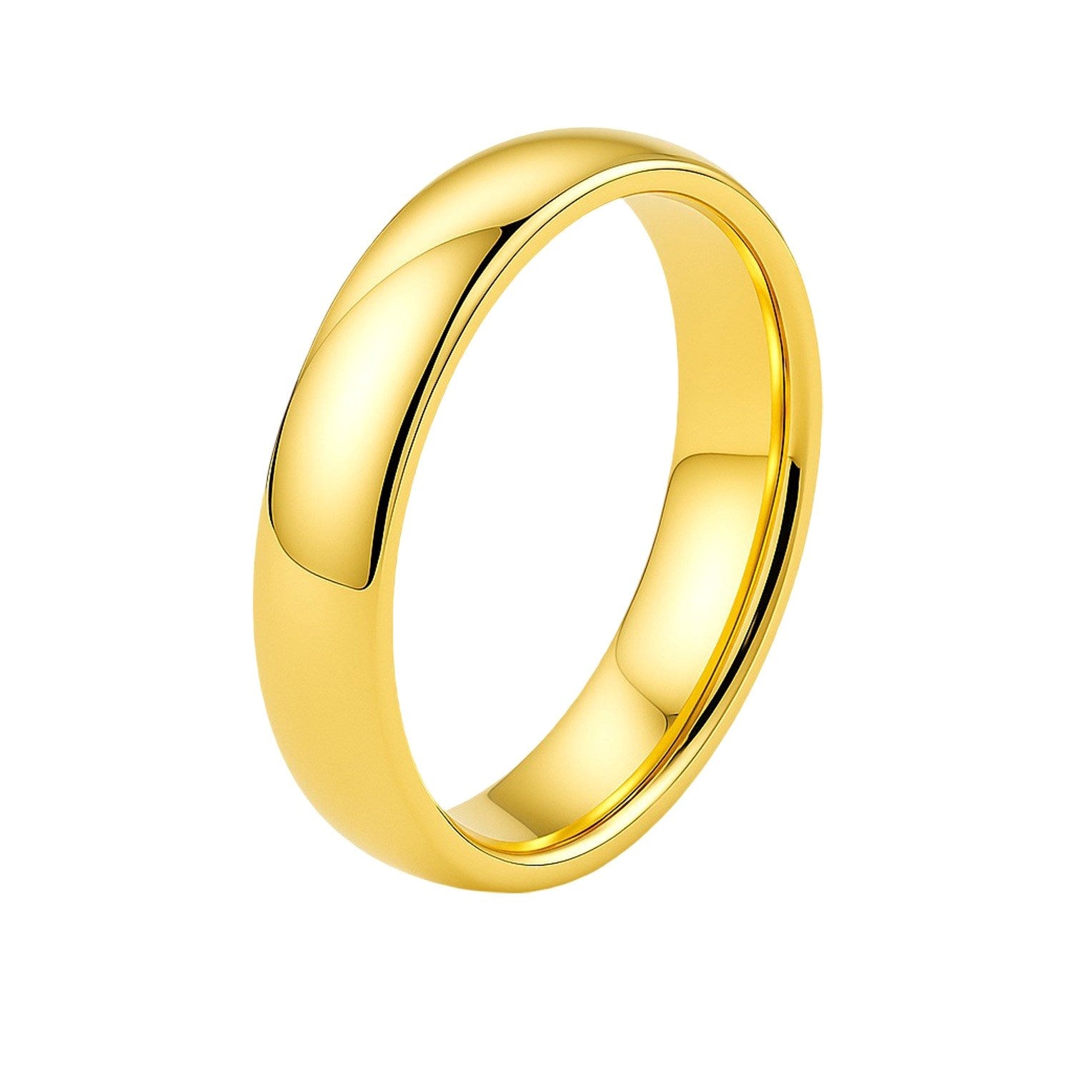 14k yellow gold polished comfort fit wedding band ring, 4.00mm, embodying modern elegance and luxury craftsmanship.