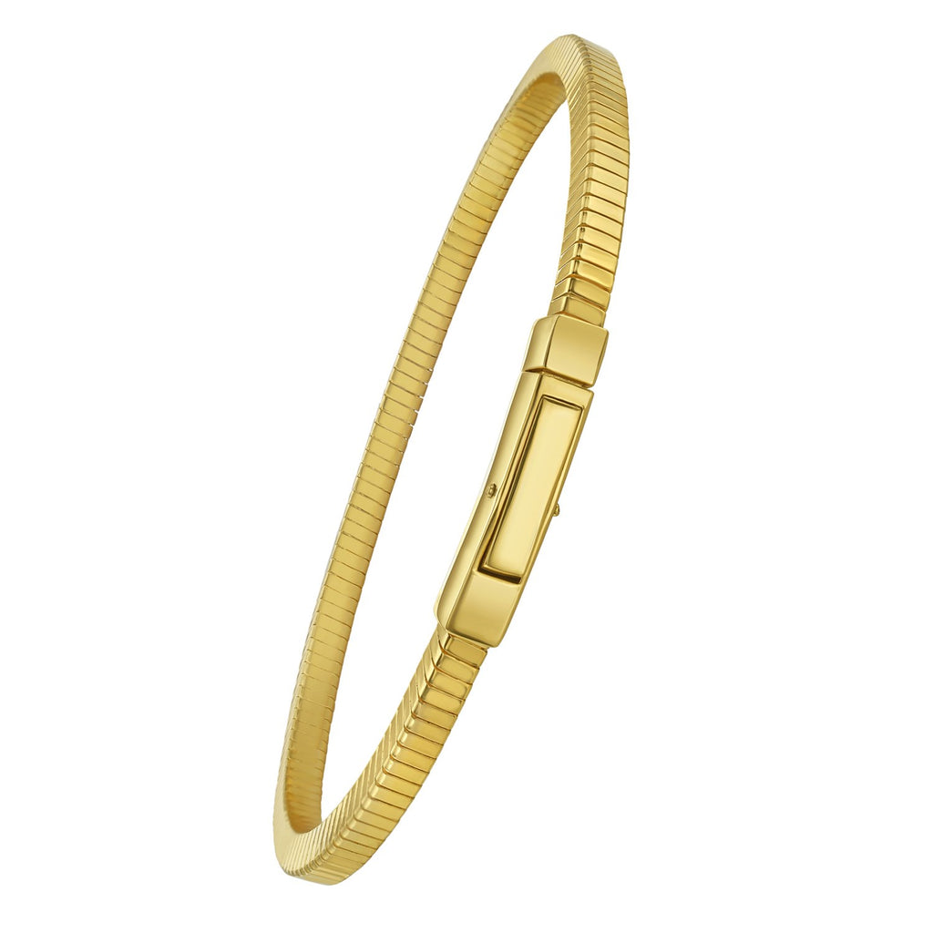 Gold over sterling silver Cubogas chain bracelet with modern design and luxurious finish, perfect for elegant styling.