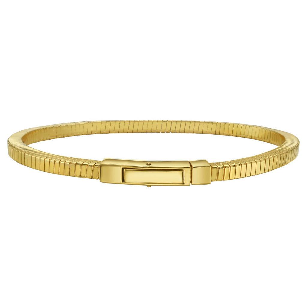 Gold over sterling silver Cubogas chain bracelet with modern design and luxurious finish, perfect for elegant styling.