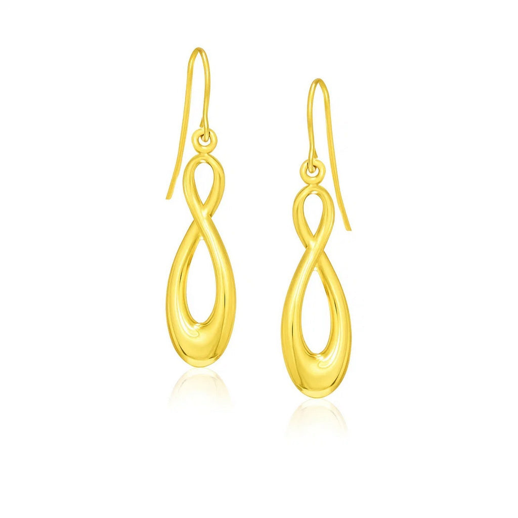 14k yellow gold polished hoop earrings, elegantly crafted for a timeless and luxurious look.