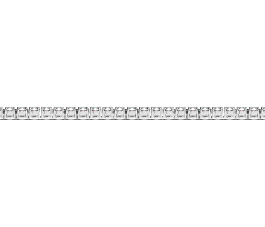 Elegant 14k white gold tennis bracelet featuring round lab-grown diamonds, totaling 3 cctw, for a luxurious touch.