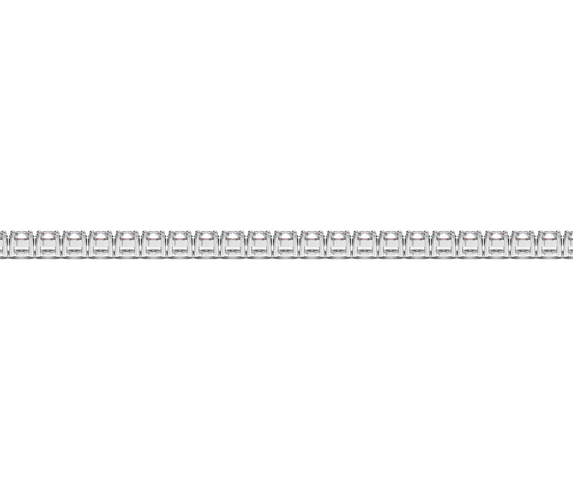 Elegant 14k white gold tennis bracelet featuring round lab-grown diamonds, totaling 3 cctw, for a luxurious touch.