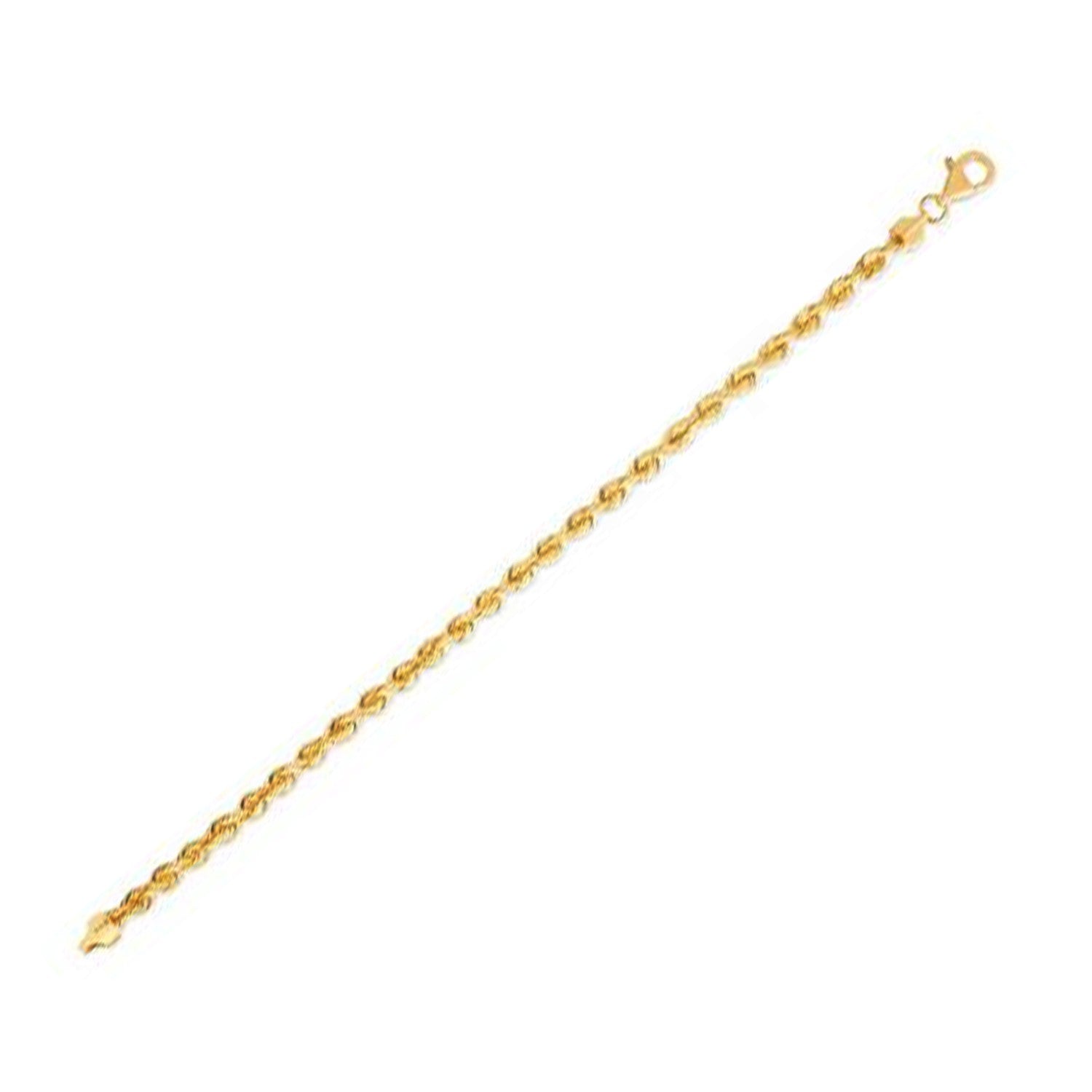 14k yellow gold light rope chain, 4.3 mm, featuring a contemporary design perfect for layering or standalone elegance.