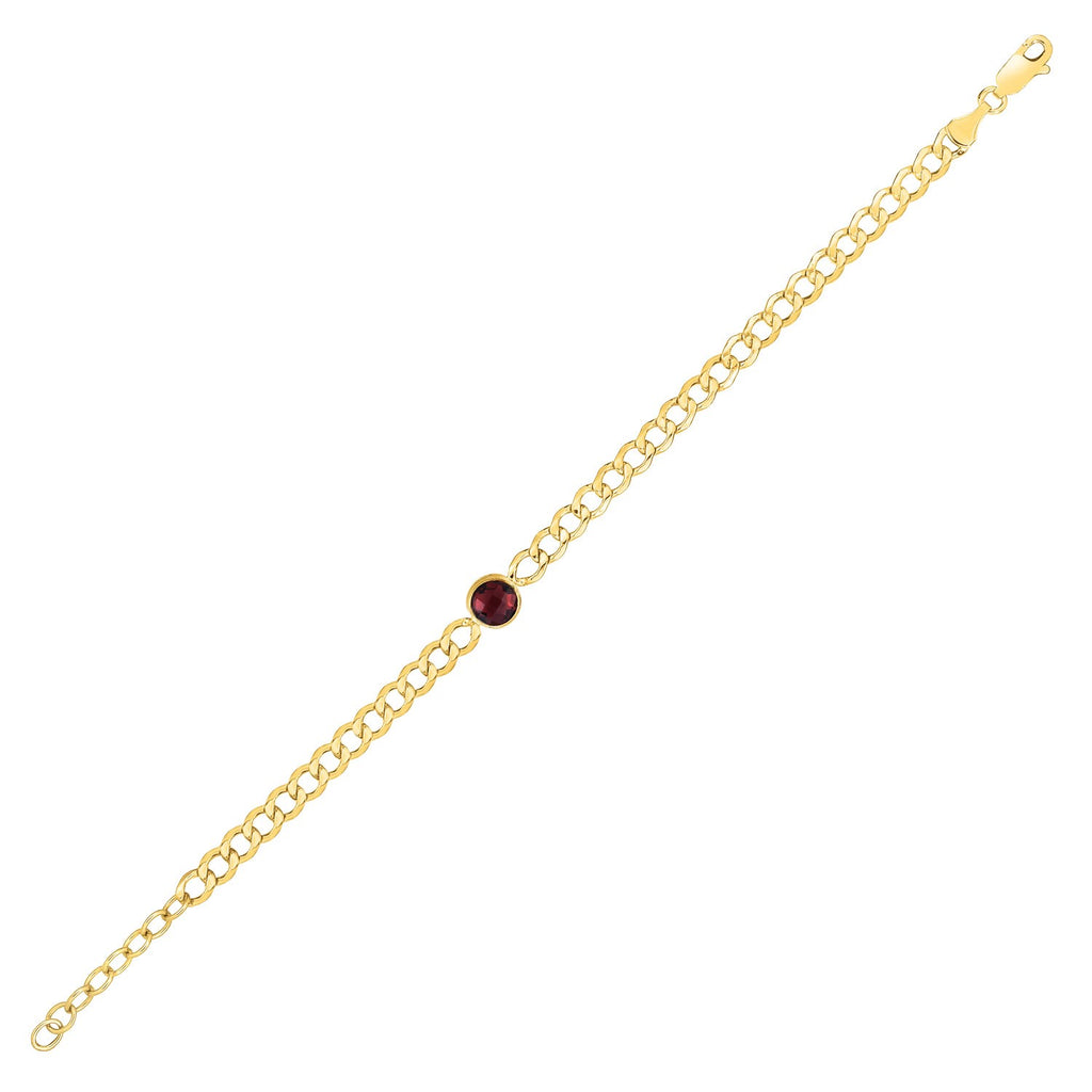 14k yellow gold curb chain bracelet featuring elegant links, perfect for a luxurious statement accessory.