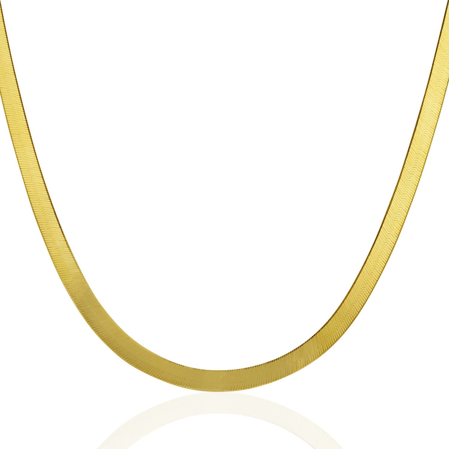 10k yellow gold Imperial Herringbone chain, minimalist design, showcasing elegant round links for timeless luxury.