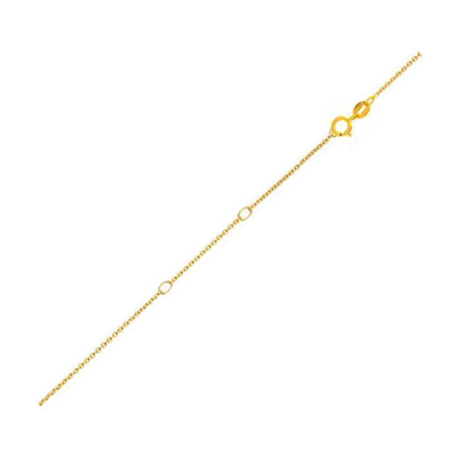 14k yellow gold double extendable diamond cut cable chain, elegant design, perfect for layering or solo wear.