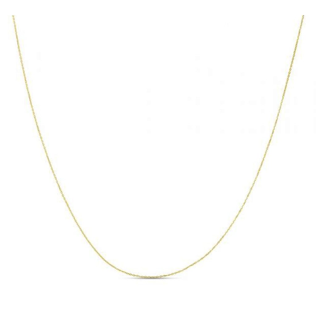 Elegant 14k yellow gold double extendable diamond cut cable chain showcasing exquisite craftsmanship and luxurious design.