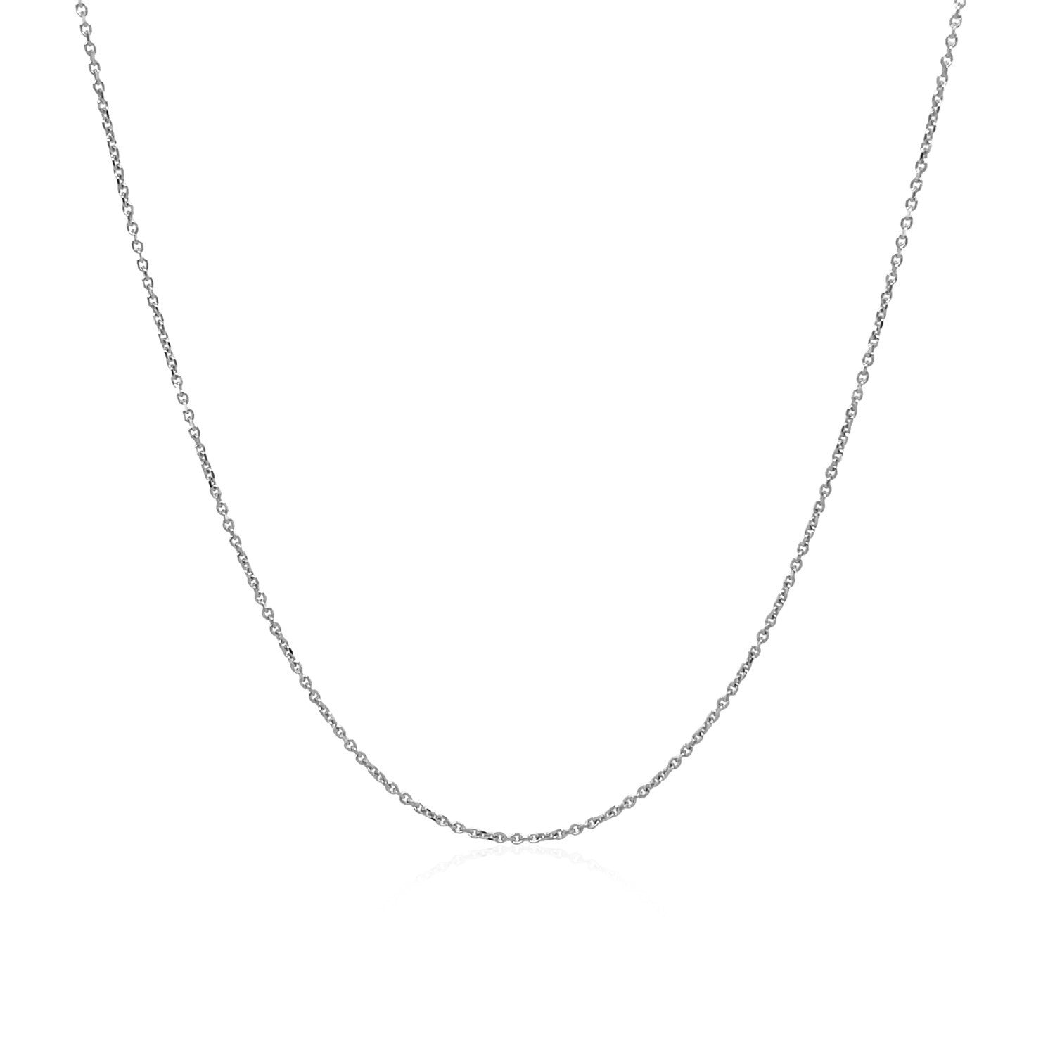 Elegant 10k white gold cable link chain featuring refined 14k white gold craftsmanship and a sleek design.