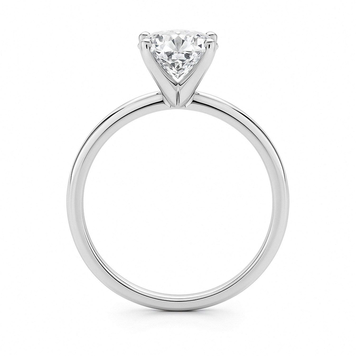 1 1/2 carat cushion cut diamond solitaire ring in 10K white gold, showcasing modern elegance and timeless luxury.