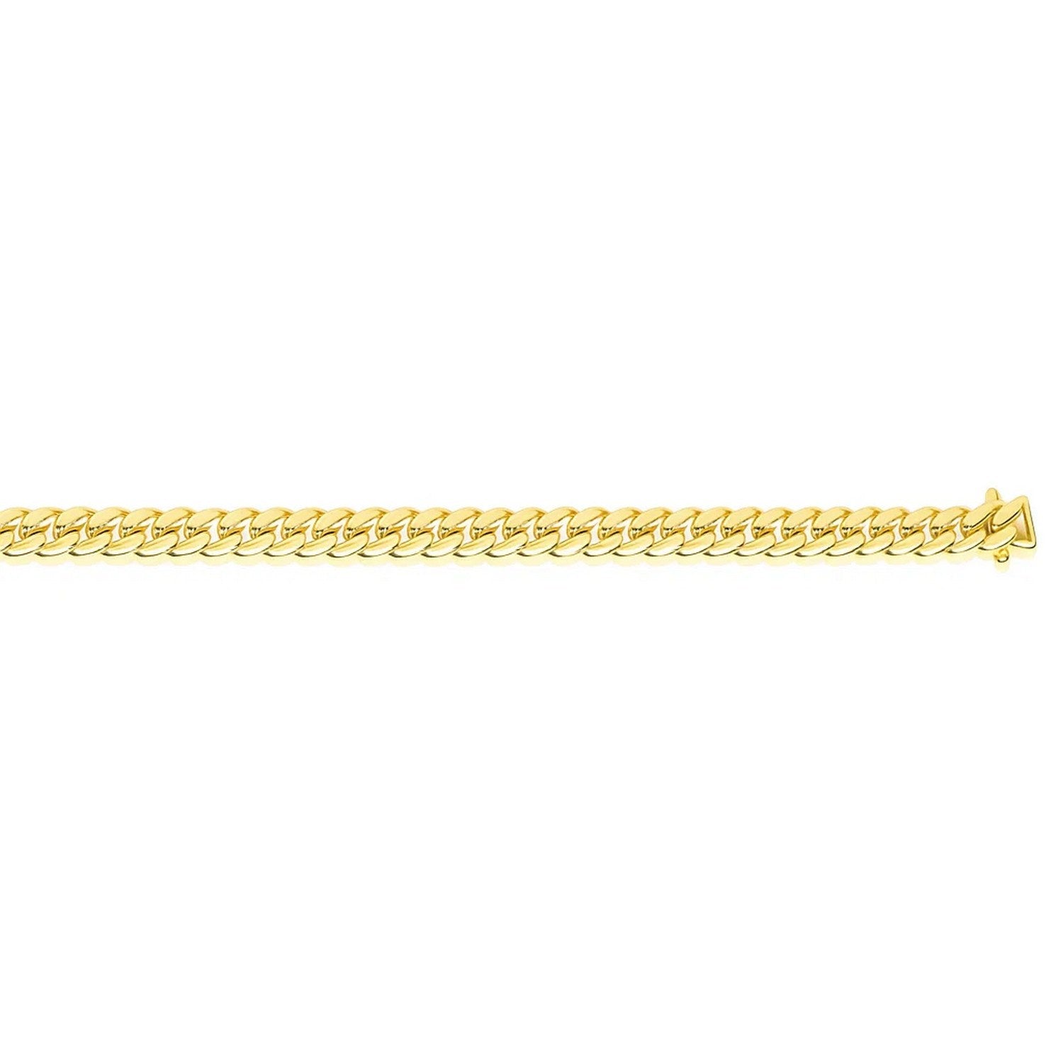 14k yellow gold Miami Cuban bracelet featuring solid links, modern design, and a luxurious 6.10 mm width.