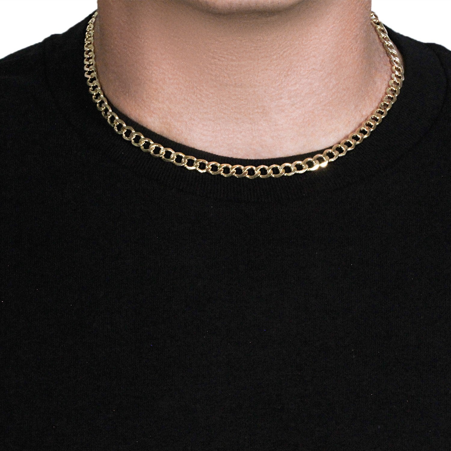 Elegant 10k yellow gold curb chain, 6.20 mm links, crafted in luxurious 14k gold for timeless sophistication.