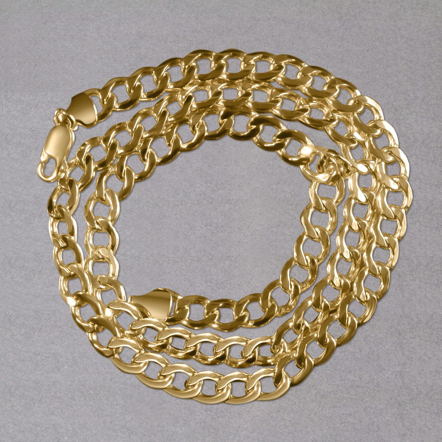 Elegant 10k yellow gold curb chain featuring 6.20 mm links, perfect for layering or standalone sophistication.