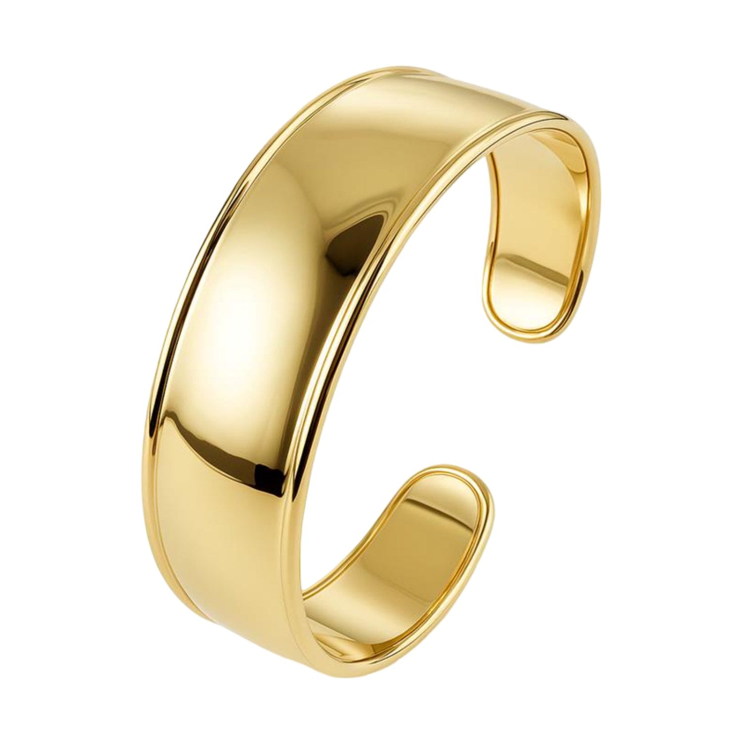 14k yellow gold designer classic cuff bangle with modern stud detailing, perfect for elegant layering or standalone wear.