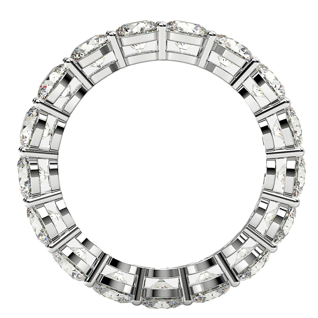 Round cut lab-grown diamond eternity ring in 14k white gold, showcasing timeless elegance and brilliant sparkle.