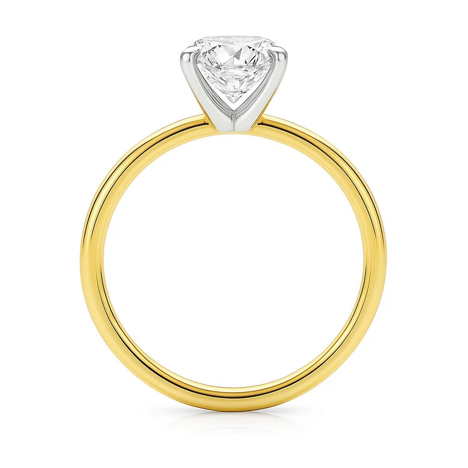 3 carat emerald lab-grown diamond solitaire ring in 14k yellow gold, showcasing modern elegance and timeless beauty.