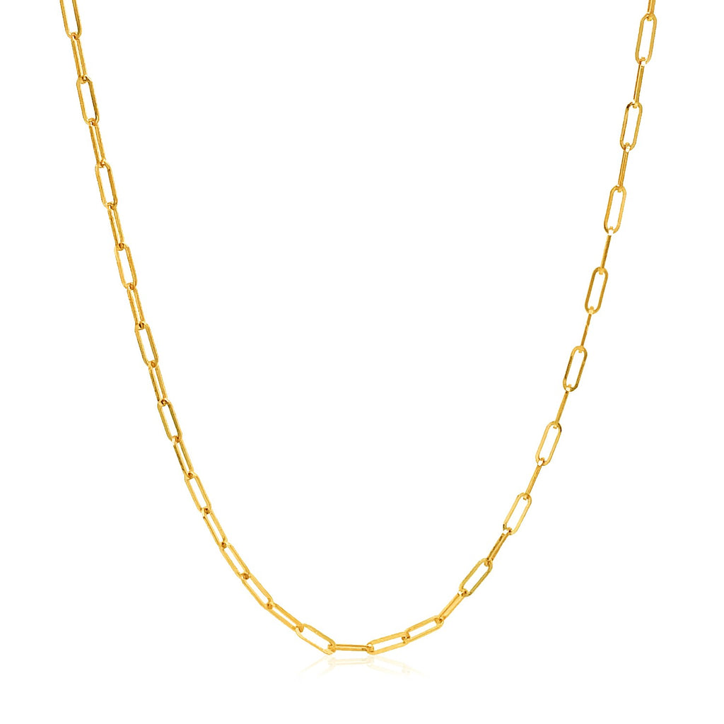 14k yellow gold adjustable paperclip chain showcasing modern elegance and refined craftsmanship.
