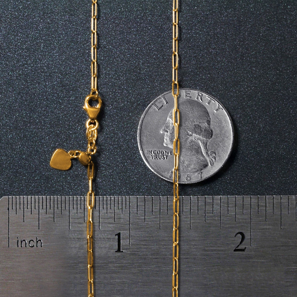 14k yellow gold adjustable paperclip chain featuring a modern design, perfect for layering or standalone elegance.