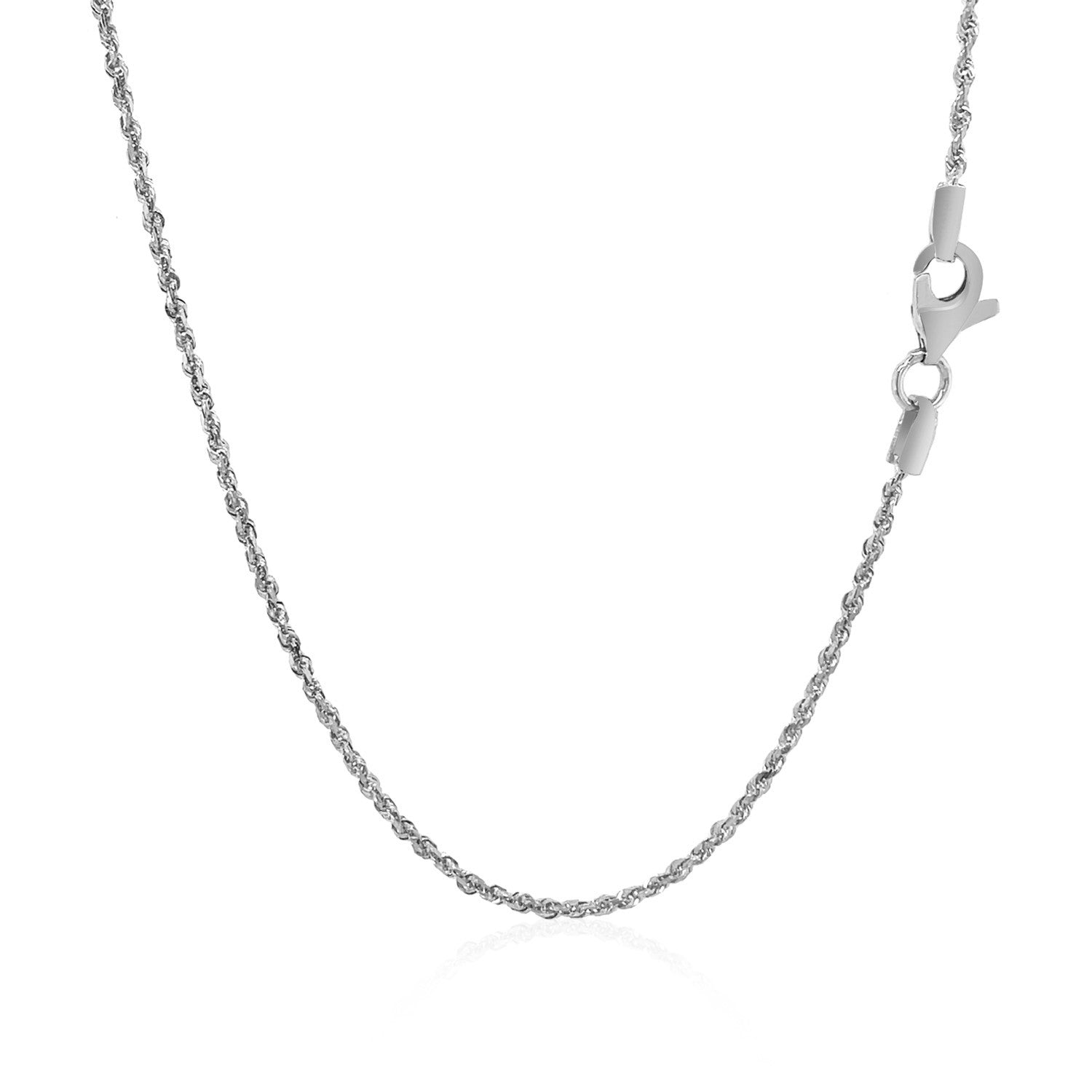 10k white gold solid diamond cut rope chain featuring a modern design with exquisite diamond accents.