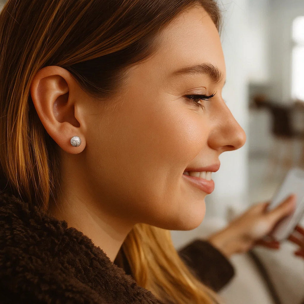 14k white gold textured ball stud earrings exuding classic elegance and refined craftsmanship for timeless style.